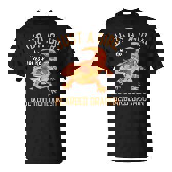 Lézard Dragon Barbu Just A Girl T-Shirt - Cadeauxyz