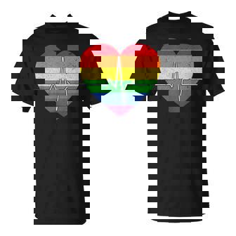 Lgbt Corazón Arcoíris Latido Del Corazón Orgullo Gay Camiseta unisex - Regaloses