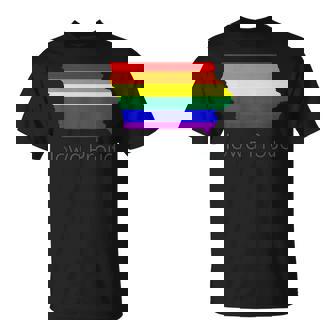 LGBTQ Iowa Gay Pride Proud Rainbow Flag Love Is Love T-Shirt - Monsterry
