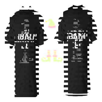 Librarian Elf T-Shirt Christmas School Library Staff T-Shirt - Monsterry