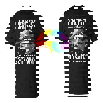 I Licked It So Its Mine Lesbian Rainbow Flag Lips LGBT T-Shirt - Monsterry