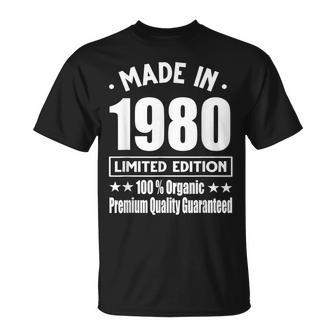 Limited Edition 1980 Birthday 1980 Geboren Jahrgang 1980 T-Shirt - Geschenkecke