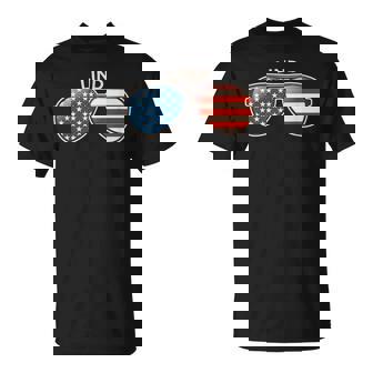 Lind WA Vintage US Flag Sunglasses T-Shirt - Monsterry