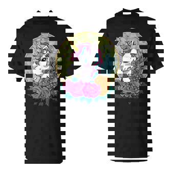 Lindo Unicornio Kawaii De Dibujos Animados Con Rosas Y Piña Camiseta unisex - Regaloses