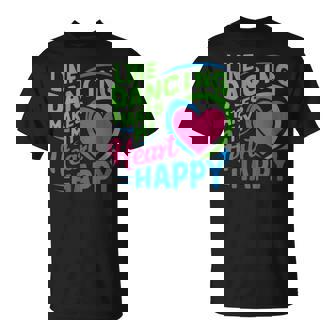 Line Dancing Hace Mi Corazón Feliz Danza Cuello Camiseta unisex - Regaloses