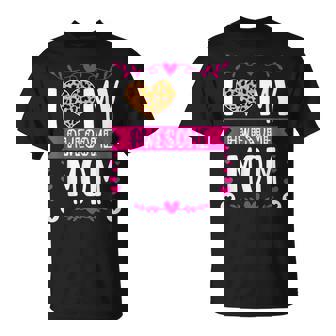 I Love My Awesome Mom Mother's Day Leopard Heart Print T-Shirt - Seseable