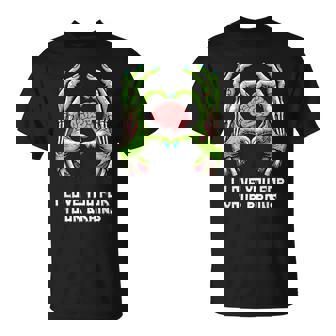 I Love You For Your Brains Zombie Hands Halloween Horror T-Shirt - Monsterry