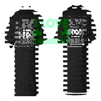 I Love Her Shamrocks St Patricks Day Couples Outfits T-Shirt - Thegiftio UK