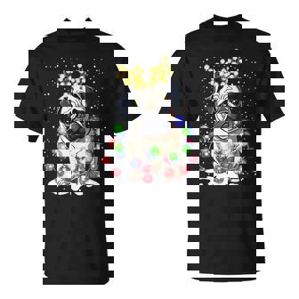 Luces Feas De Navidad Con Diseño De Perro Carlino Camiseta unisex - Regaloses