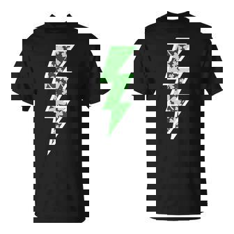 Lucky Irish Lightning Bolt St Patrick's Day Tees Shamrocks T-Shirt - Monsterry