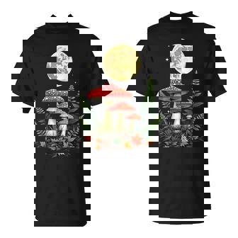 Lune Mystique Bohème Et Forêt De Champignons Amanita T-Shirt - Cadeauxyz