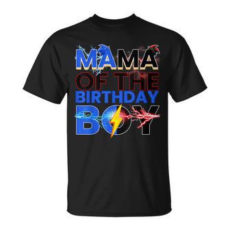 Mama Of The Birthday Boy Hedgehog Family Party Decorations T-Shirt - Monsterry