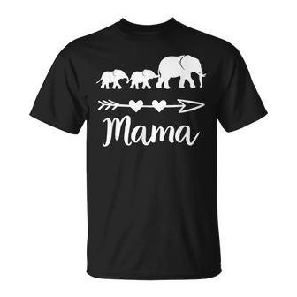Mama Elephant 2 Babies Kids Mom Of Two Cute T-Shirt - Monsterry