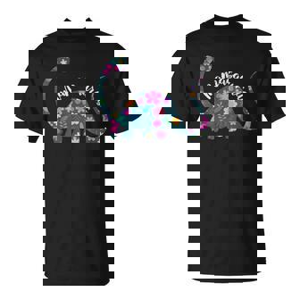 Mamasaurus Brontosau Dinosaur Mama Saurus Family Cute Flower Camiseta unisex - Regaloses