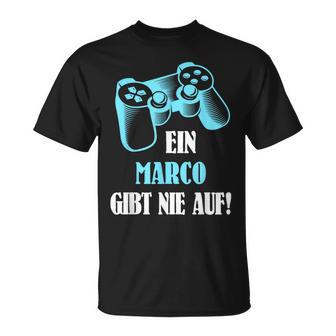 A Marco Gibt Never Up Personalised Gamer T-Shirt - Geschenkecke