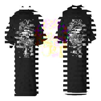 Mardi Gras Lip Girl Fleur De Lis Costume T-Shirt | Mazezy