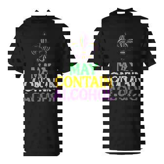 Mardi Gras May Contain Fat Tuesday Party Women T-Shirt - Seseable