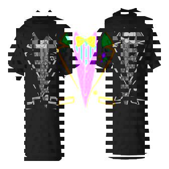 Mardi-Gras- Tuxedo Vest Outfit T-Shirt - Seseable