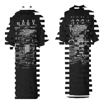 Marimba Player Percussion Musical Instrument Vintage Patent T-Shirt - Monsterry