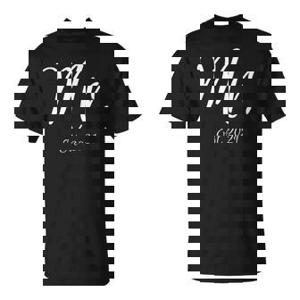 Matching Script Mr & Mrs Bridal Groom Mr Est 2021 T-Shirt - Monsterry