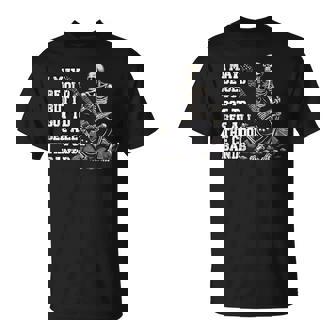 I May Be Old Cool Bands Squelette Joue Guitare Rock Music T-Shirt - Cadeauxyz