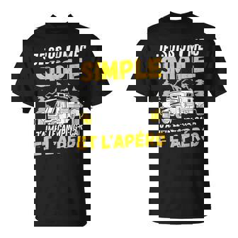Mec Simple J' Aime Le Camping-Car Et L' Apéro Drôle Camper T-Shirt - Cadeauxyz