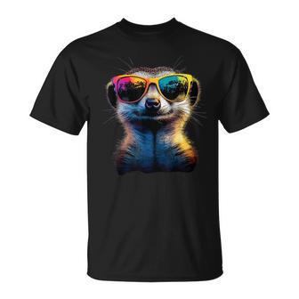 Meerkat With Sunglasses Colourful Popart Cute Meerkat T-Shirt - Geschenkecke