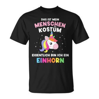 Mein Menschen Bin Einhorn For Carnival T-Shirt - Geschenkecke