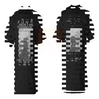 Melancholy Cat You Only Live Once Thank God Japanese Anime T-Shirt - Monsterry