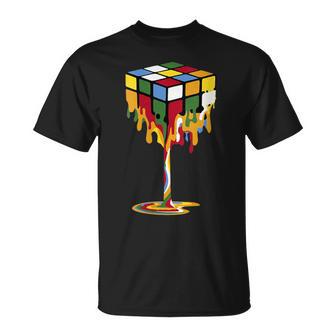 Melting Cube Rubik Rubix Rubics Player Cube Melt T-Shirt - Cadeauxyz