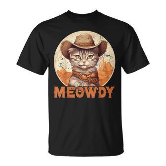 Meowdy Cat Meow Cowboy Hat Country Music Texas T-Shirt - Geschenkecke