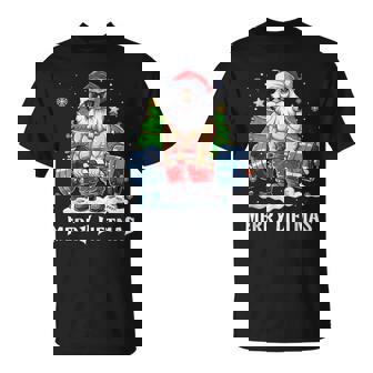 Merry Liftmas Santa Claus Gym Fitness Weightlifting T-Shirt - Monsterry