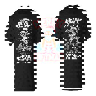Merry Liftmas Santa Claus Workout Gym Fitness T-Shirt - Monsterry