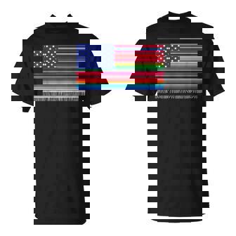 Mexican American USA Flag Serape Cinco De Mayo For Women Men T-Shirt - Monsterry