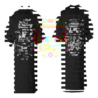 Lets Mexican Fiesta Cinco De Mayo Party Colourful Guitar Fun T-Shirt - Monsterry