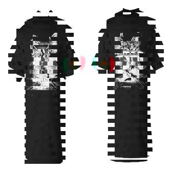 Mexican Mexico Flag Country Pride Cat Men Women T-Shirt - Monsterry