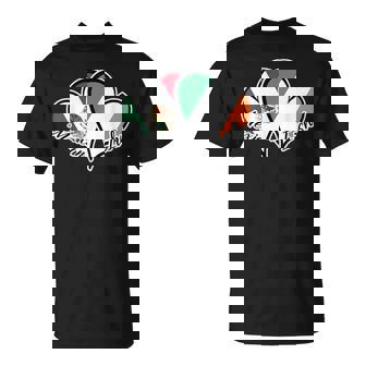 Mexico Ireland Flag Heart Half Mexican Half Irish T-Shirt - Monsterry
