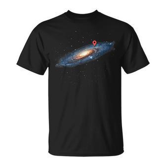 Milky Way Galaxy Universe Location Pin Space Cosmic T-Shirt - Geschenkecke