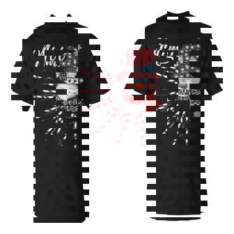 Mimi Snowman Candy Cane Christmas Decorations Red Plaid Xmas T-Shirt - Monsterry