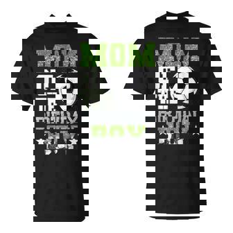 Mom Of The Birthday Boy Soccer Family Birthday Party Mama T-Shirt - Monsterry