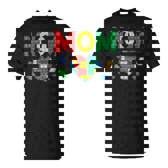 Mom Lover Master Builder Building Bricks Blocks T-Shirt | Seseable UK