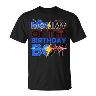 Mommy Of The Birthday Boy Hedgehog Family Party Decorations T-Shirt - Monsterry