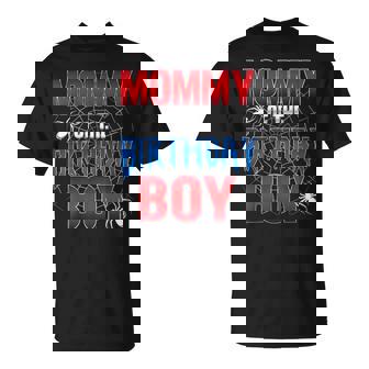 Mommy Of The Birthday Boy Spider Web Birthday Party Matching T-Shirt | Mazezy