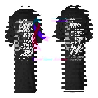 My Mom's Fight Is My Fight Thyroid Cancer Awareness T-Shirt - Monsterry