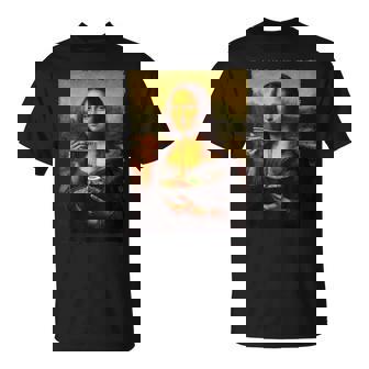 Mona Lisa Mangeant Des Nouilles Japonaises Ramen Professeur D'art T-Shirt - Cadeauxyz