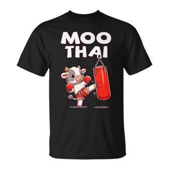 Moo Thai Muay Thai Cow Thai Boxing For Children Muay Thai T-Shirt - Geschenkecke