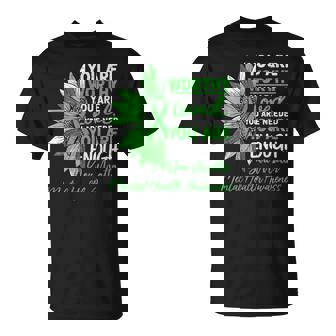 Motivational Mental Health Awareness Warrior Green Ribbon T-Shirt - Monsterry