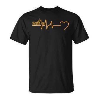 Motorcycle Heartbeat Biker Ecg Line Frequency Motorcyclist T-Shirt - Geschenkecke