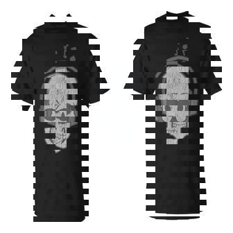 Music Skull DJ Disc Jockey Melophile Melomaniac Halloween T-Shirt - Monsterry