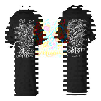 Musician Musical Instrument Colorful Music Notes Treble Clef T-Shirt - Thegiftio